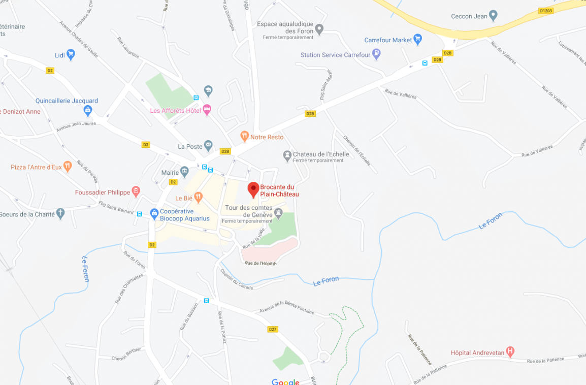 Plan d'accès Brocante du Plain Château